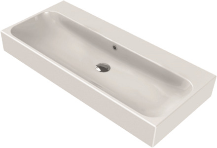 Sanicare Wastafel Vrijhangend Sanicare Q17 101x46,5 cm Keramisch Wit (1 kraangat)