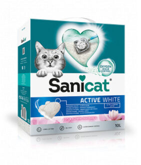 Sanicat Active White Lotus Flower kattenbakvulling 2 x 10 liter