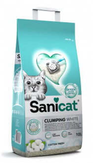 Sanicat Clumping White Cotton Fresh kattenbakvulling 2 x 10 liter