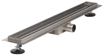 Saniclass Brauer douchegoot 80cm met tegelinlegrooster RVS DR80DRDL-KOMPLE RVS geborsteld