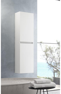 Saniclass Chaci Hoge Kast - 140x35x27cm - 2 deuren - mat wit 82141 Wit mat