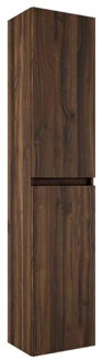 Saniclass Chaci Hoge Kast - 140x35x27cm - 2 deuren - noten 88374 Noten (hout)