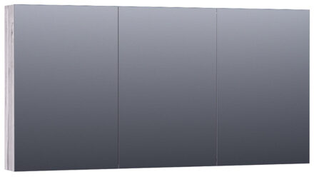 Saniclass Dual Spiegelkast - 140x70x15cm - verlichting - geintegreerd - 3 links- rechtsdraaiende spiegeldeur - MFC - Birch SK-DU140BR Birch (Hout)