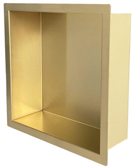Saniclass Hide luxe inbouwnis - 30x30x10cm - met flens - goud geborsteld sw655263 Messing Geborsteld (Goud)