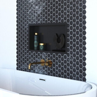 Saniclass Hide luxe Inbouwnis - 30x60x7cm - met flens - zwart mat BOX-30x60S