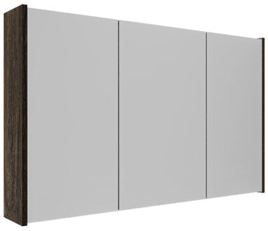 Saniclass Holz Atelier Spiegelkast - 100x63x16cm - inclusief zijpanelen - Eiken charcoal SW1420837/SW1212817