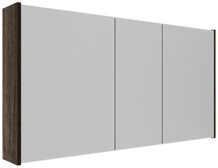 Saniclass Holz Atelier Spiegelkast - 120x63x16cm - inclusief zijpanelen - Eiken charcoal SW1420837/SW1212818
