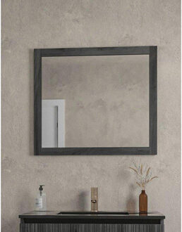 Saniclass Holz Base Spiegel - 80x70cm - zwartbruin SW773969 ZwartBruin mat