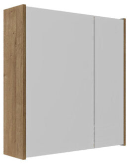 Saniclass Holz Frame Spiegelkast - 60x63x16cm - inclusief zijpanelen - Eiken natural SW1420836/SW1212815