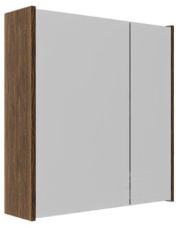 Saniclass Holz Frame Spiegelkast - 60x63x16cm - inclusief zijpanelen - Walnut pure SW1420838/SW1212815