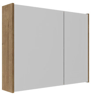Saniclass Holz Pure Spiegelkast - 80x63x16cm - inclusief zijpanelen - Eiken natural SW1420836/SW1212816