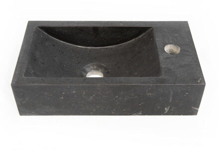 Saniclass Noche Fontein - 22x40x10cm - natuursteen donker GXB 220x400x100 Small L/R Basalt gepolijst (zwart)