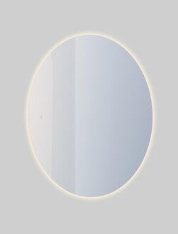 Saniclass Oval badkamerspiegel - 60x80cm - ovaal - incl. indirecte LED verlichting - spiegelverwarming - touch schakelaar NAB001-B-60x80 Zilver
