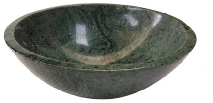 Saniclass Pesca Indian Green Waskom - 43x43x13.5cm - rond - marmer - groen BMSB-014 Groen glans