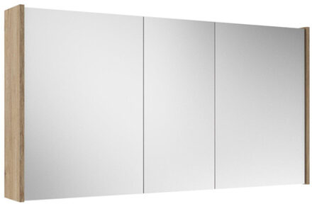Saniclass Prime Spiegelkast - 120x63x16cm - inclusief zijpanelen - eiken SW1212818/SW812072