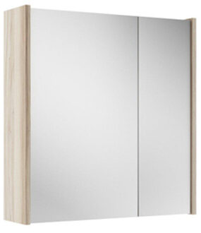 Saniclass Prime Spiegelkast - 60x63x16cm - inclusief zijpanelen - beech (hout) SW1212815/SW910735 Beech mat
