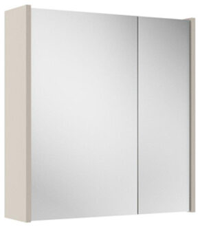 Saniclass Prime Spiegelkast - 60x63x16cm - inclusief zijpanelen - cotton (beige) SW1212815/SW892634 Cotton mat (beige)