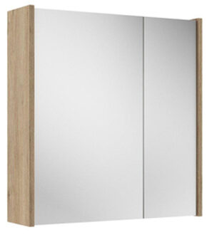 Saniclass Prime Spiegelkast - 60x63x16cm - inclusief zijpanelen - eiken SW1212815/SW812072