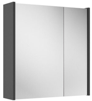 Saniclass Prime Spiegelkast - 60x63x16cm - inclusief zijpanelen - mat antraciet SW1212815/SW892636 Antraciet mat