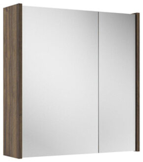 Saniclass Prime Spiegelkast - 60x63x16cm - inclusief zijpanelen - noten (hout) SW1212815/SW812073