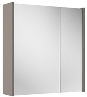 Saniclass Prime Spiegelkast - 60x63x16cm - inclusief zijpanelen - taupe SW1212815/SW910736 Taupe mat