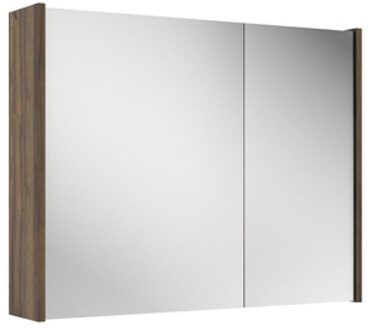Saniclass Prime Spiegelkast - 80x63x16cm - inclusief zijpanelen - noten (hout) SW1212816/SW812073