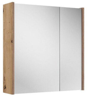 Saniclass Prime Spiegelkast - 80x63x16cm - inclusief zijpanelen - rustiek eiken SW1212816/SW1027172
