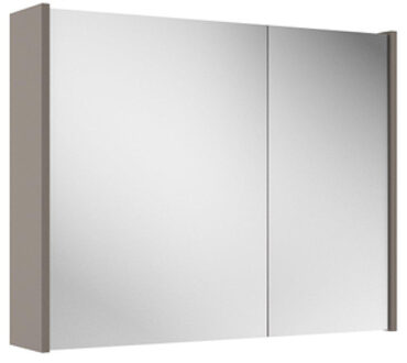 Saniclass Prime Spiegelkast - 80x63x16cm - inclusief zijpanelen - taupe SW1212816/SW910736 Taupe mat