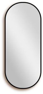 Saniclass Retro Line 2.0 Spiegel - ovaal 90x38cm - frame - mat zwart SW8 Zwart mat
