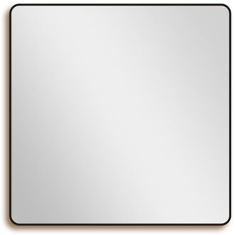 Saniclass Retro Line 2.0 Square Spiegel - 120x120cm - vierkant - afgerond - frame - mat zwart SW5-120 Zwart mat