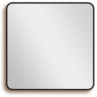 Saniclass Retro Line 2.0 Square Spiegel - 60X60cm - vierkant - afgerond - frame - mat zwart SW5-60 Zwart mat
