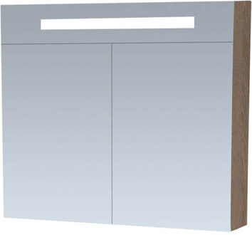 Saniclass Spiegelkast Double Face 80cm Donker eiken