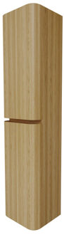 Saniclass Terra Hoge Kast - 170x35x40cm - afgeronde hoeken - 2 deuren - sandwood (licht eiken) SW1418394
