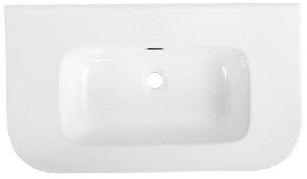 Saniclass Terra Meubelwastafel - 101x46x2cm - afgeronde hoeken - 1 wastafel - zonder kraangaten - wit glans SW1418356