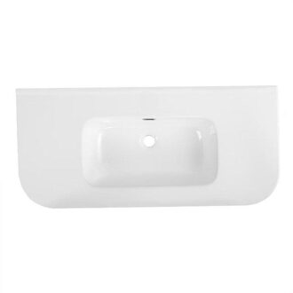 Saniclass Terra Meubelwastafel - 81x46x2cm - afgeronde hoeken - 1 wastafel - zonder kraangaten - wit glans SW1418354