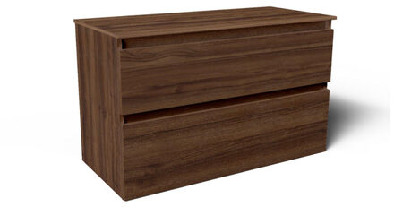 Saniclass Vita Badkamermeubelset - 100x60x46cm - 2 lades - greeploos - topblad - noten SW1413852/SW892754