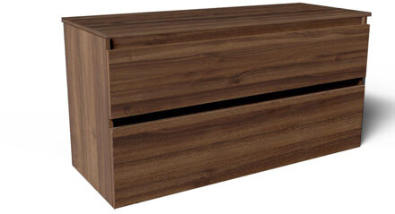 Saniclass Vita Badkamermeubelset - 120x60x46cm - 2 lades - greeploos - topblad - noten SW892756/SW1413856