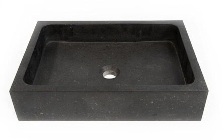 Saniclass Waskom 50x36x11cm - natuursteen donker Basalt gepolijst (zwart)