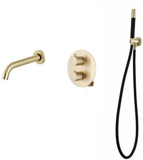 Saniclear Brass Pro inbouw badkraan geborsteld messing / mat goud rond