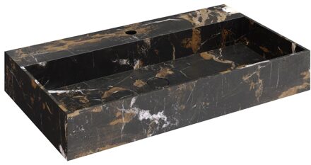 Saniclear Portoro Gold marmer wastafel 80x46cm met kraangat