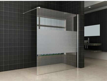 Sanifun douchewand Renzo 1400 x 2000 NANO glas met strook mat glas