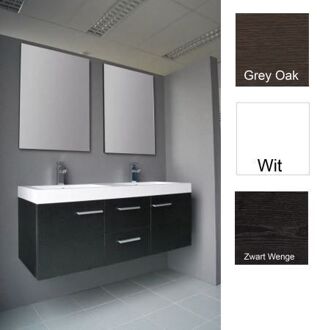 Sanilux Badkamermeubelset Sanilux California 131x48x45 cm Zwart Wenge Zwart Wengé