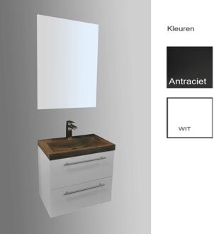 Sanilux Badkamermeubelset Sanilux Compact Stone 60x38x50 cm Antraciet