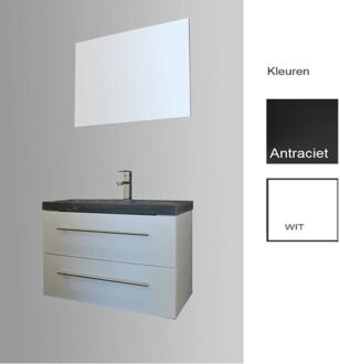 Sanilux Badkamermeubelset Sanilux Compact Stone 80x38x50 cm Wit