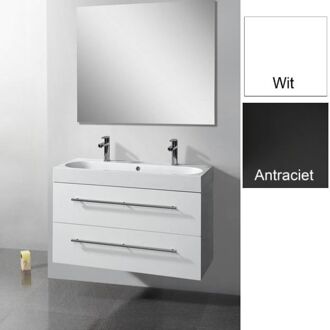 Sanilux Badkamermeubelset Sanilux Compactline 100x38x50 cm 1 Kraangat Hoogglans Wit