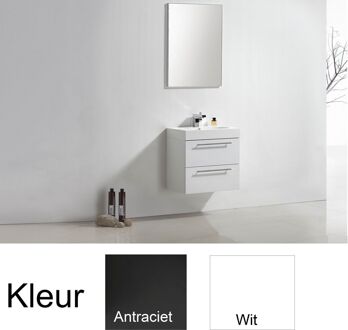 Sanilux Badkamermeubelset Sanilux Compactline 60x38x50 cm Hoogglans Antraciet