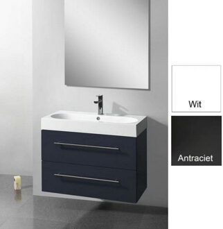 Sanilux Badkamermeubelset Sanilux Compactline 80x38x50 cm Hoogglans Antraciet