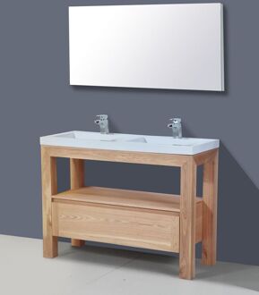 Sanilux Badkamermeubelset Sanilux Robusta Senza 120x47x85 cm Massief Eikenhout Massief hout