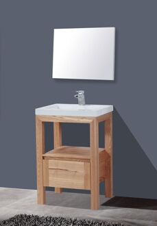 Sanilux Badkamermeubelset Sanilux Robusta Senza 60x47x85 cm Massief Eikenhout Massief hout