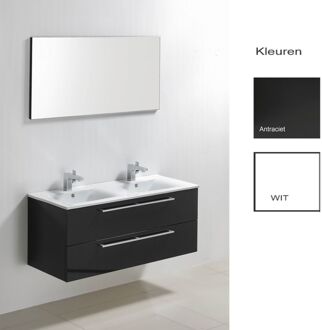 Sanilux Badkamermeubelset Sanilux Roma 120x46x50 cm Hoogglans Antraciet